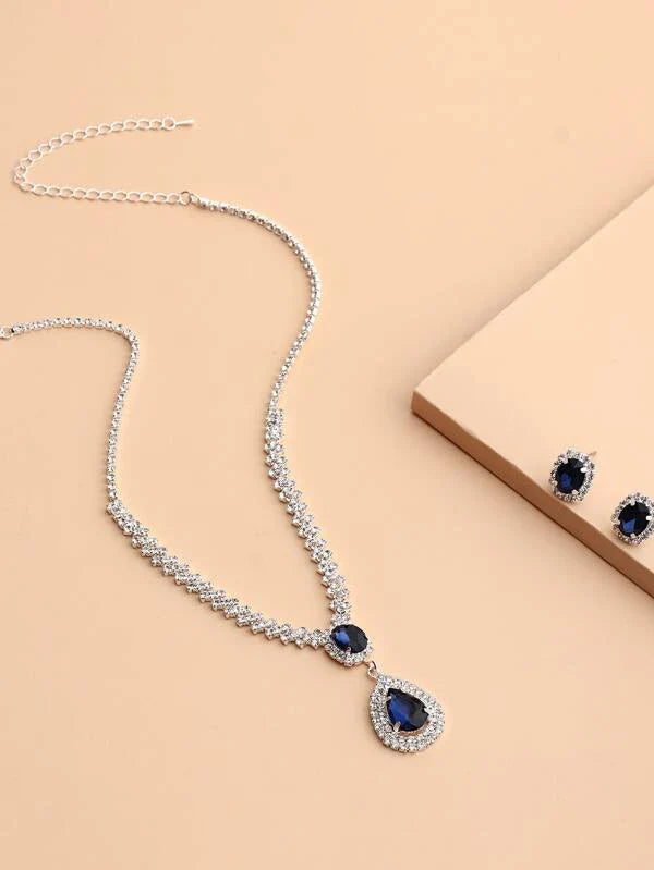 Shein- Rhinestone Decor Necklace & Earrings
