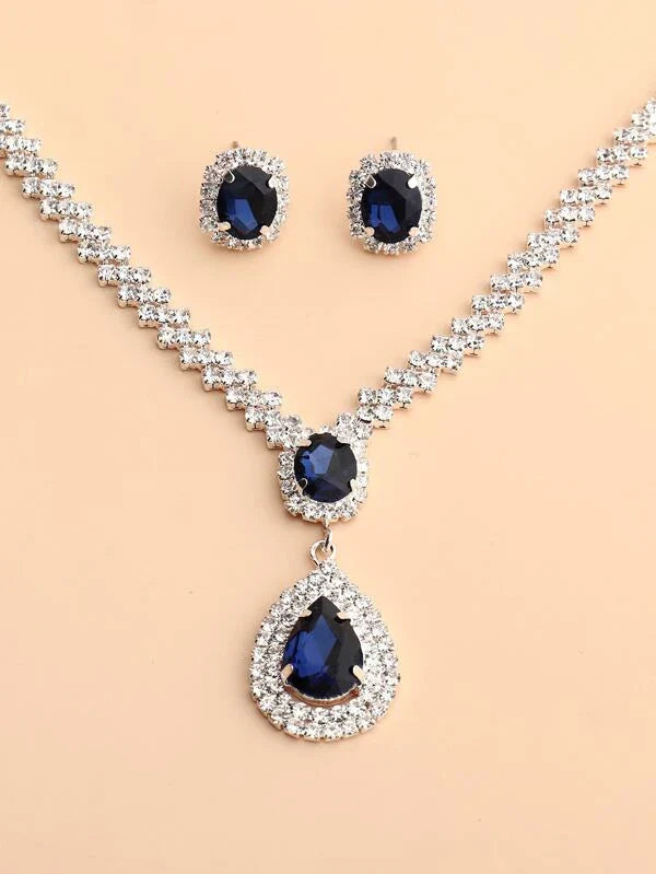 Shein- Rhinestone Decor Necklace & Earrings