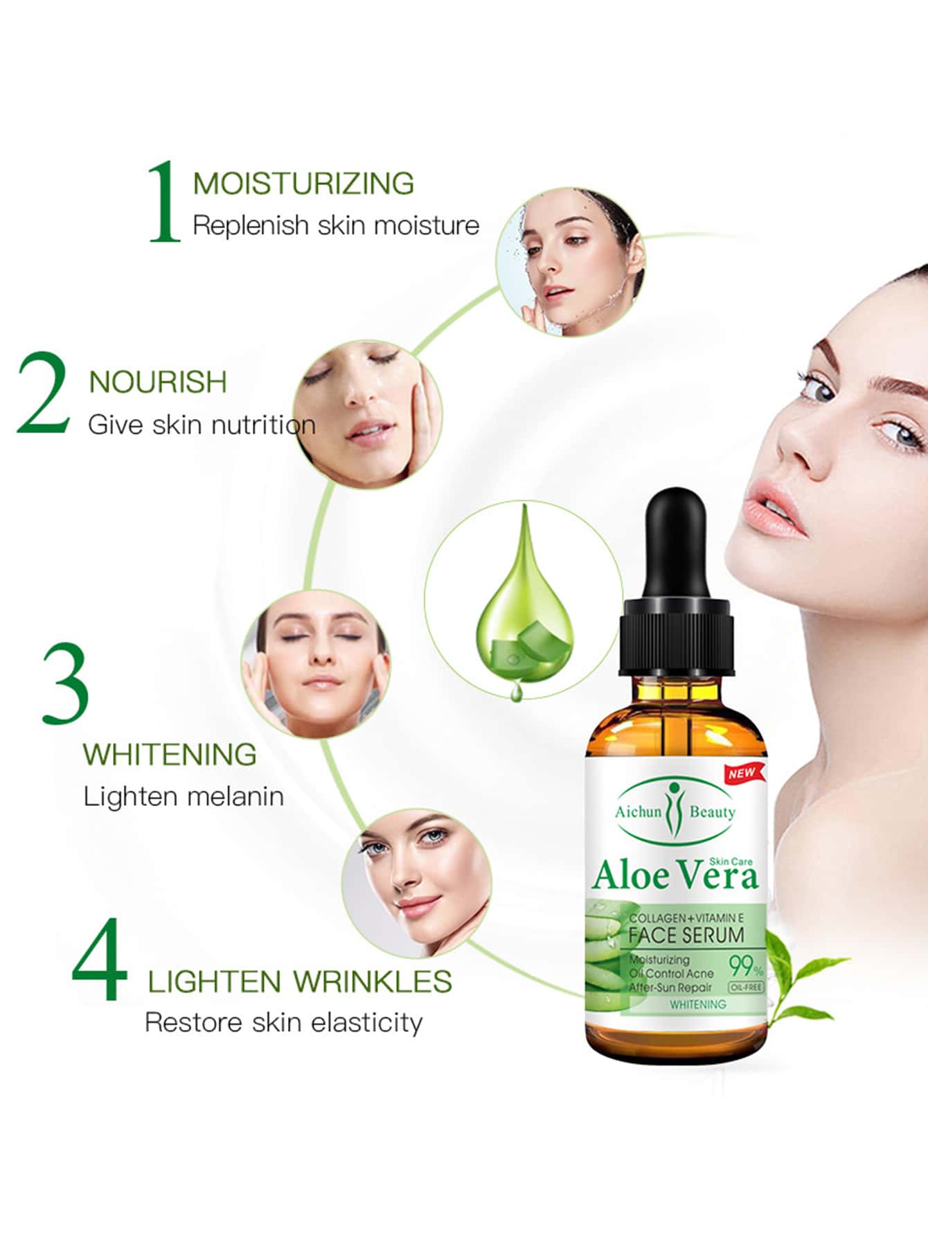 Shein- Aloe Vera Face Serum, 30 ml