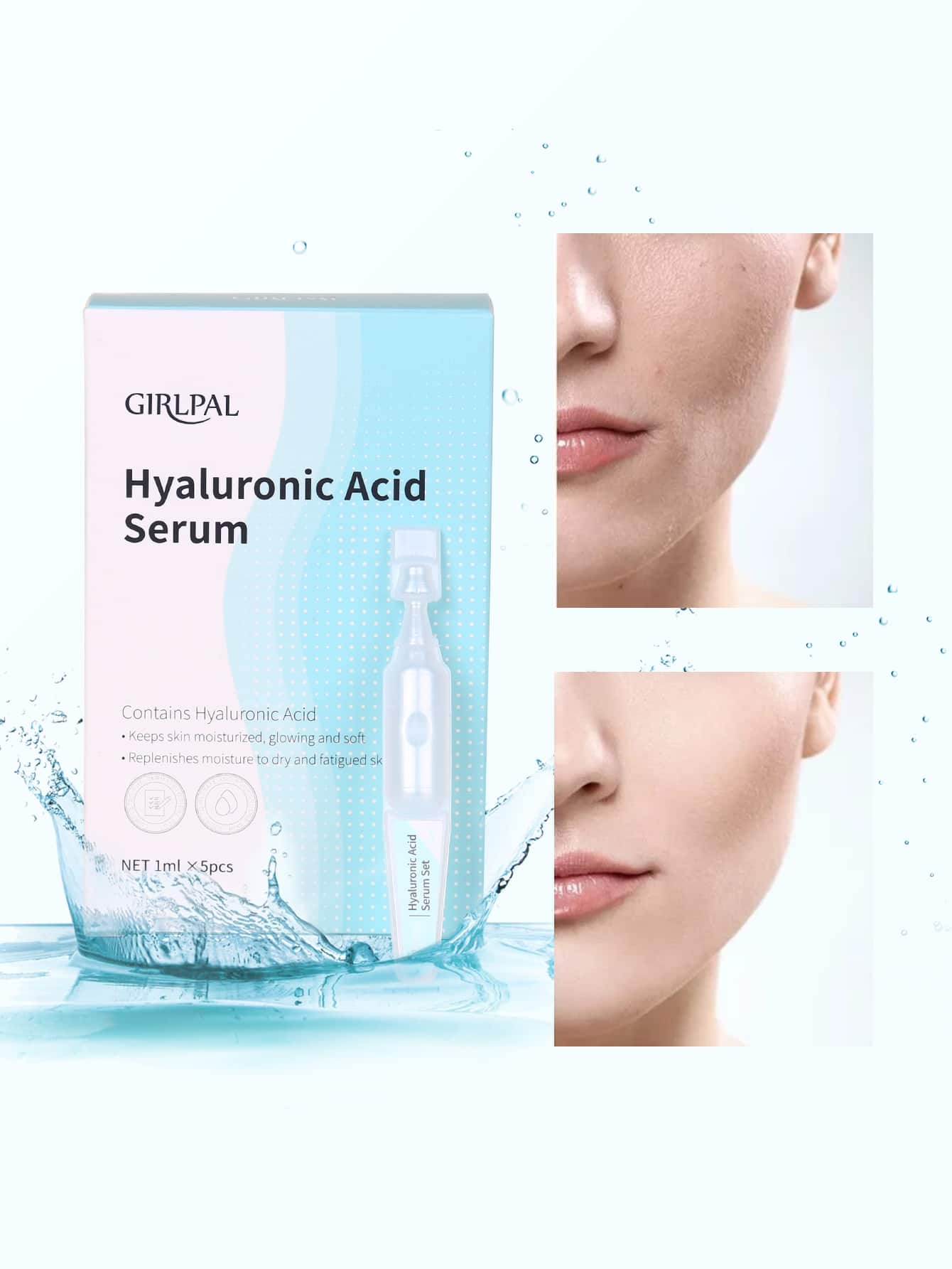 Shein- 5pcs Hyaluronic Acid Serum 5 ml