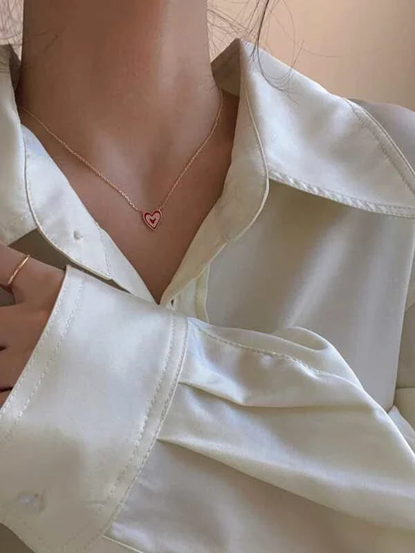 Shein - Heart Pendant Necklace