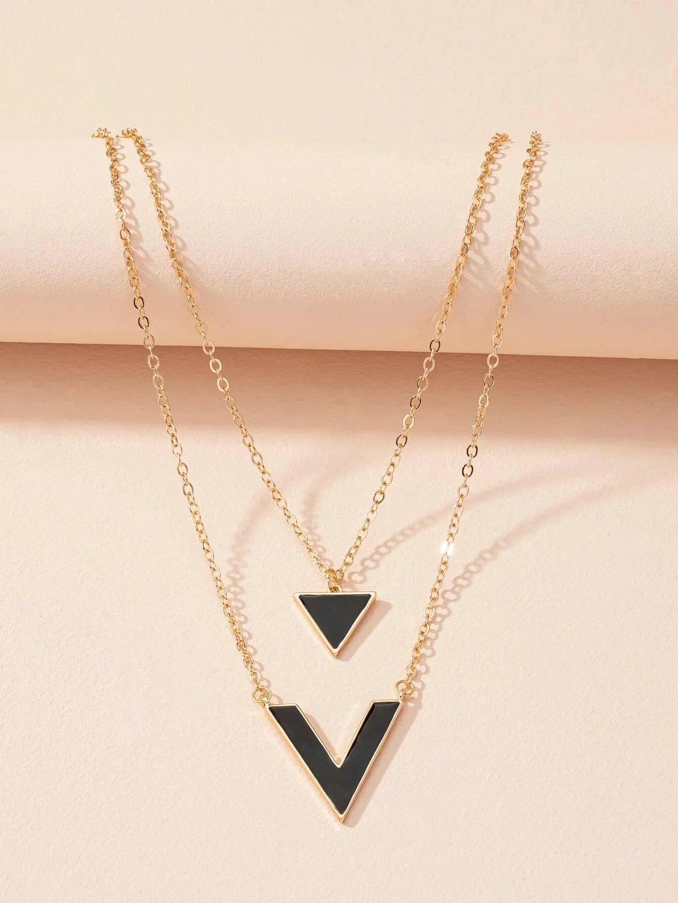 Shein - Geo Necklace Layered Necklace
