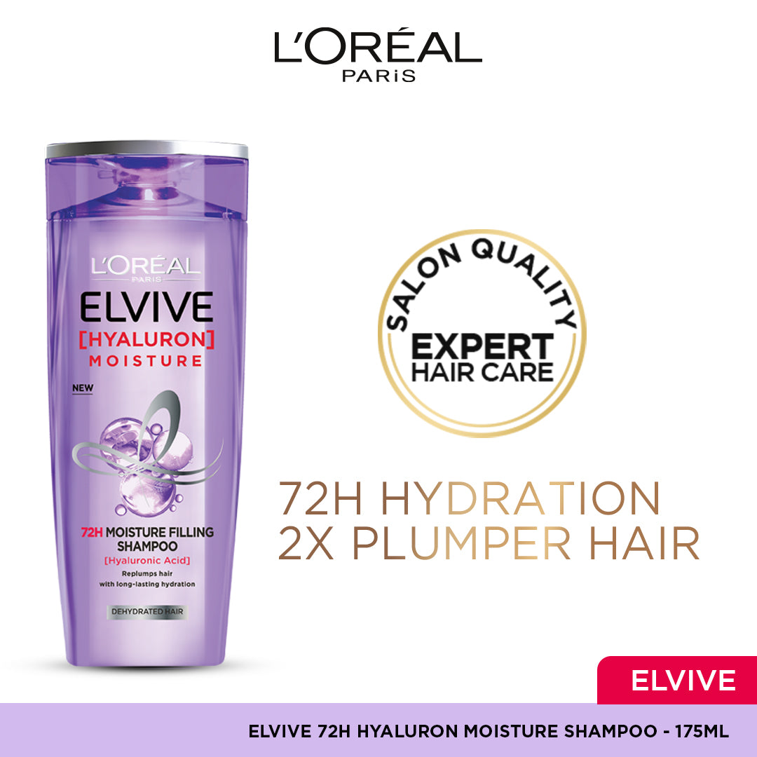L'Oreal Paris Hyaluron + Plump Hydrating Shampoo, Paraben-Free, 175 ml - FOC