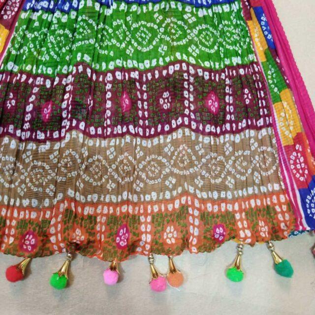 Zardi- Chiffon Crush Dupatta  Large With Bottom Tassels  Length 2.5 Yards  ZD189