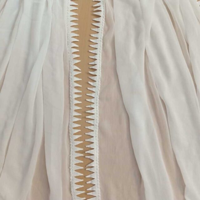 Zardi- Chiffon Dupatta With 4 Sided Lace – Large – White – ZD884