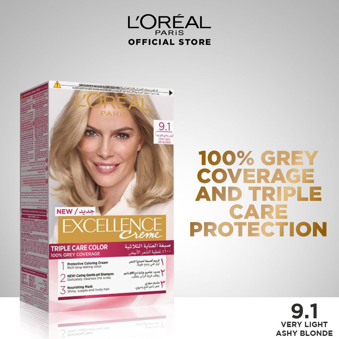 LOreal- Paris Excellence Creme - 9.1 Very Light Ash Blonde Hair Color