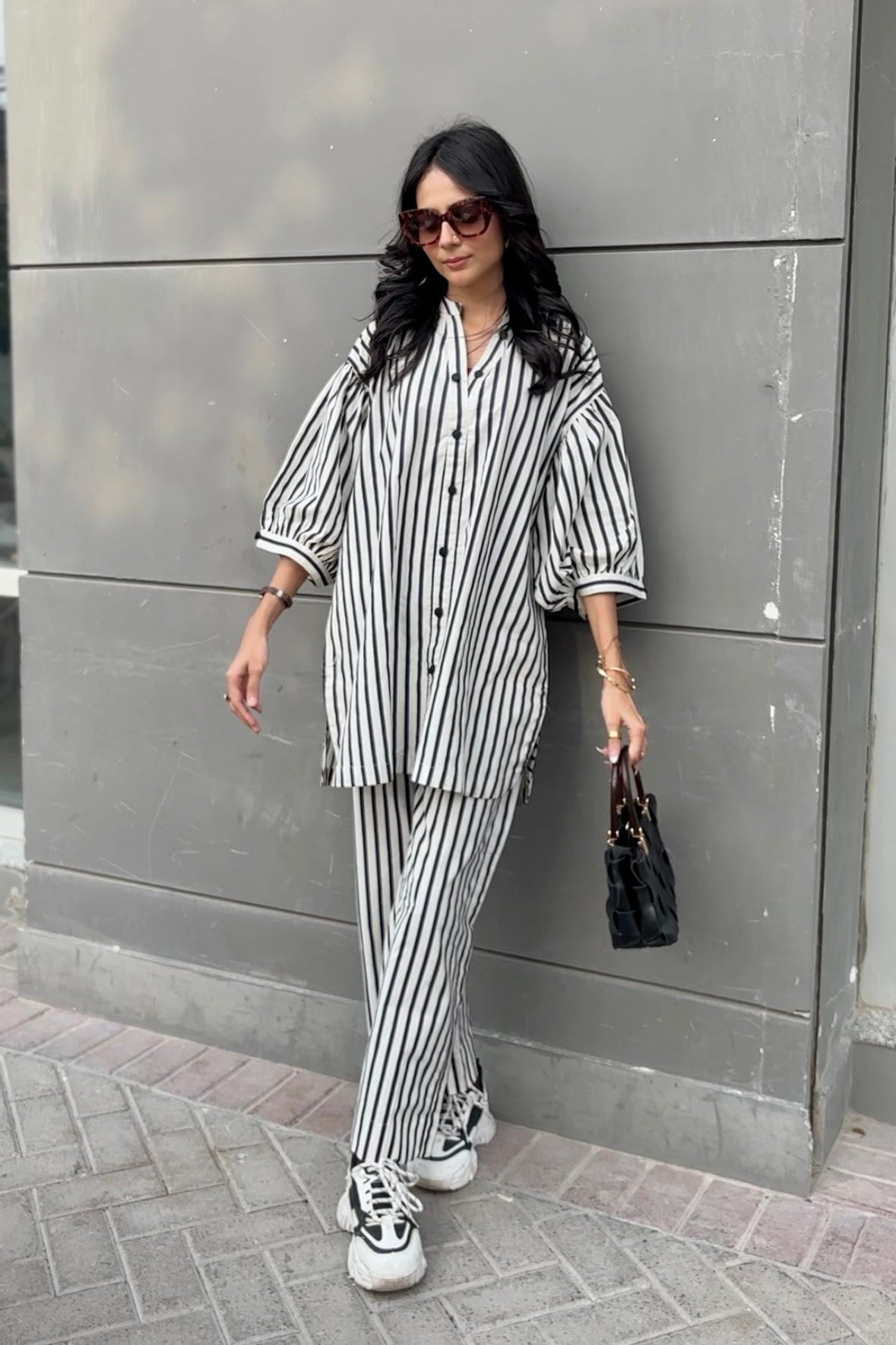 Urban Cut Women'S Striped Cotton Co-Ord Set 2 Piece Suit