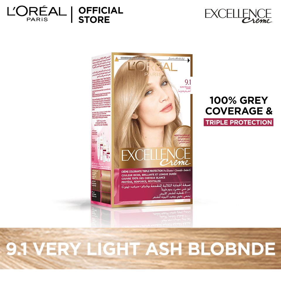 LOreal- Paris Excellence Creme - 9.1 Very Light Ash Blonde Hair Color
