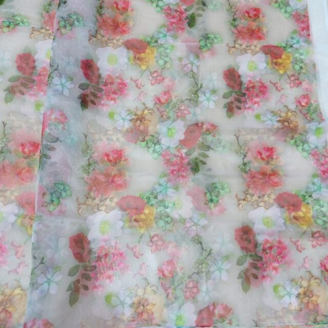 Zardi- Organza Printed Floral Dupatta – ZD844