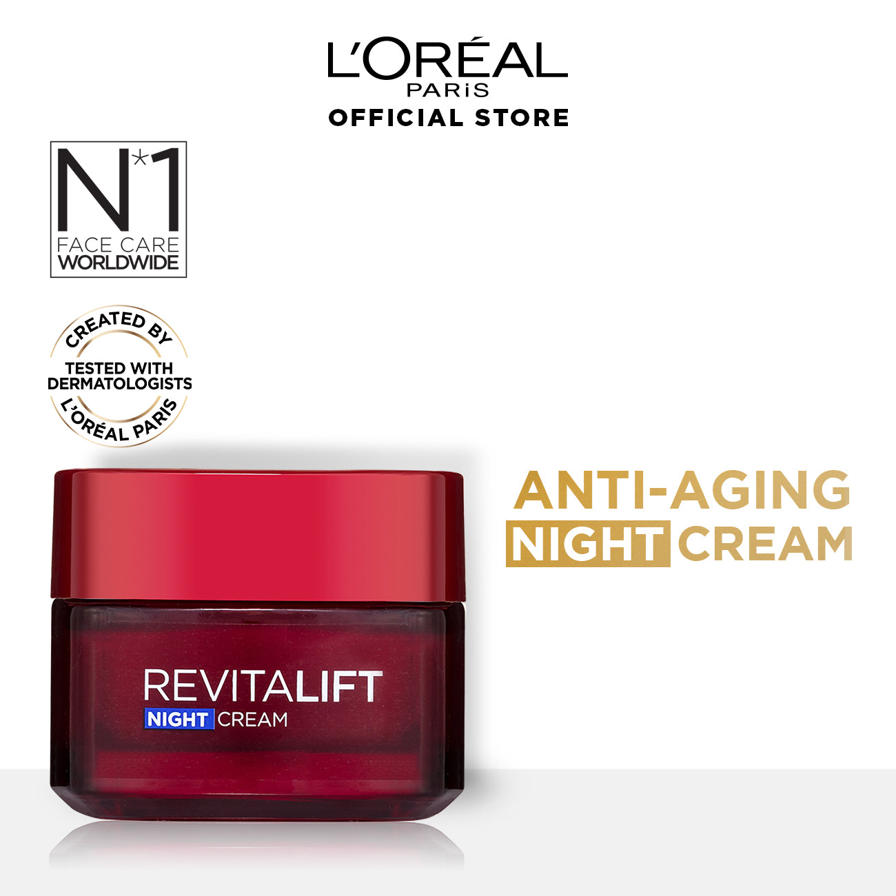 L'Oreal Paris Skincare-  Revitalift Laser x 3 Night Cream Anti-Aging, 50ml